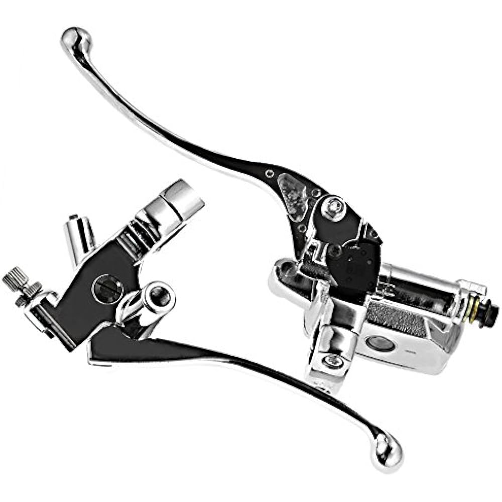 1 inch Brake Master Cylinder & Clutch Set Chrome for Honda Shadow VTX1800 Kawasaki Vulcan Yamaha Roadster Suzuki (1 pair, left + right)