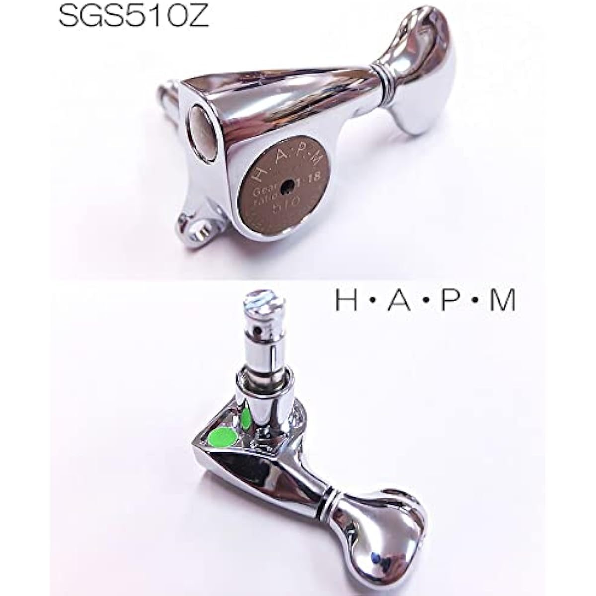 GOTOH Guitar Pegs SGS510Z HAPM S5 C L6 Chrome One Side Set of 6 H.A.P.M (Magnum Lock) [Ebi Original Pick Included]