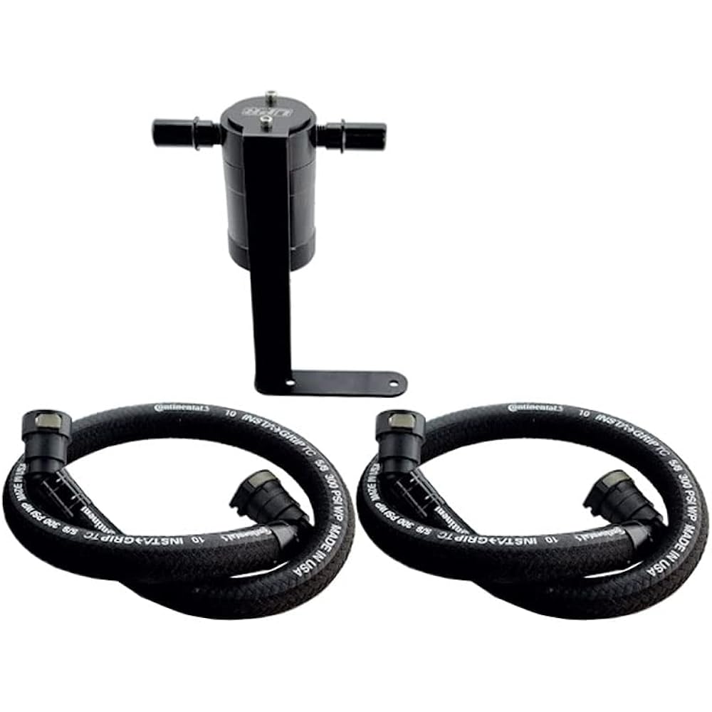 All F150 Oil Catch Can 2.7 3.5 5.0 Separator 18-23 Expedition - Black - Ecoboost Catch Can - Aluminum Fittings - Free Continental Instagrip Braided Hose Kit Upgrade