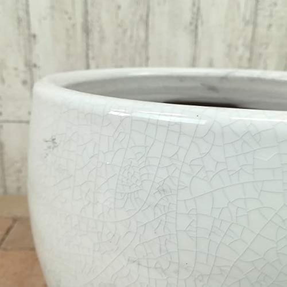 Mule Mill Planter Roberta Round White M CP012MWh