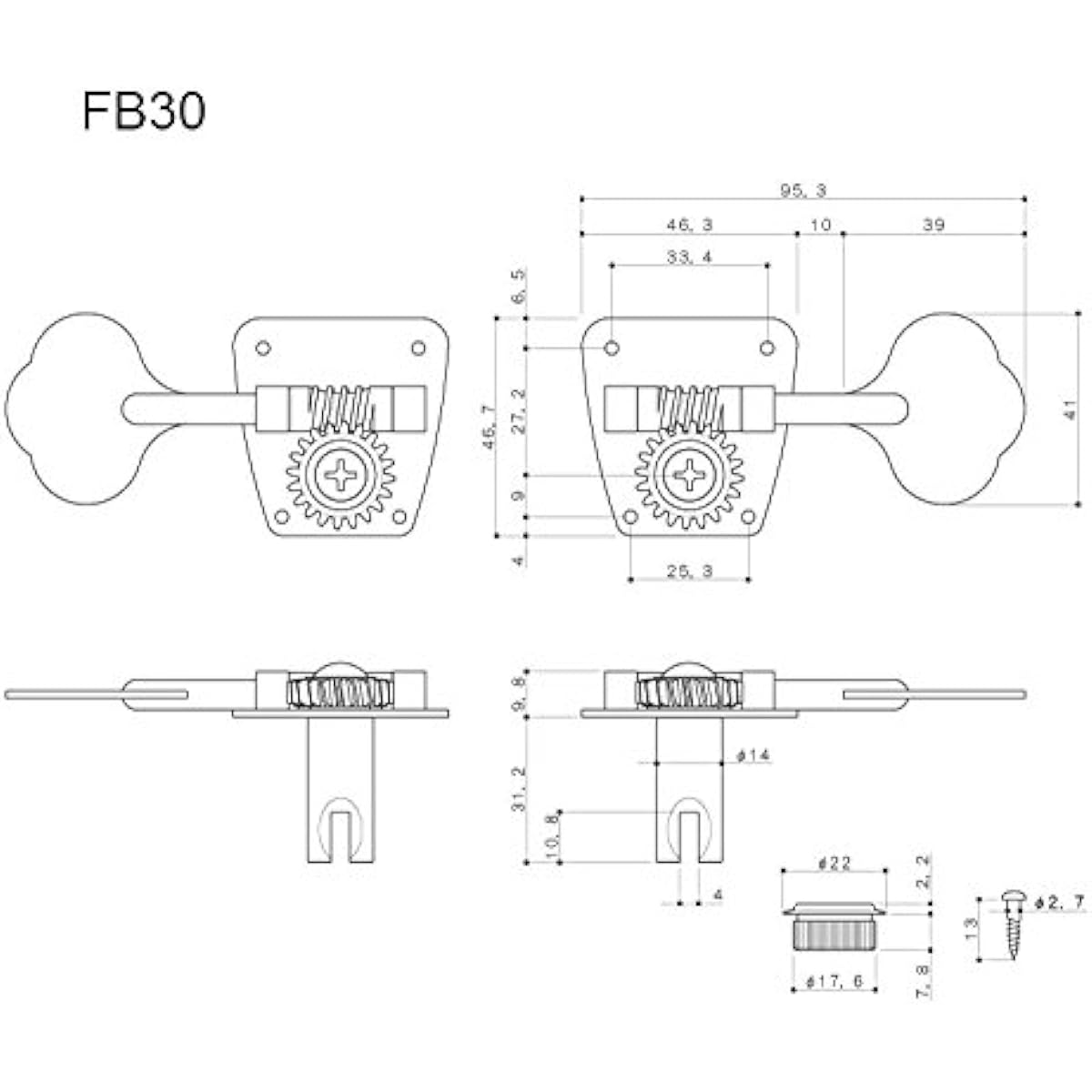 GOTOH FB30 RELIC bass pegs