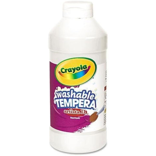 Artista II Washable Tempera Paint, White, 16 oz, Sold as 1 Each by Crayola