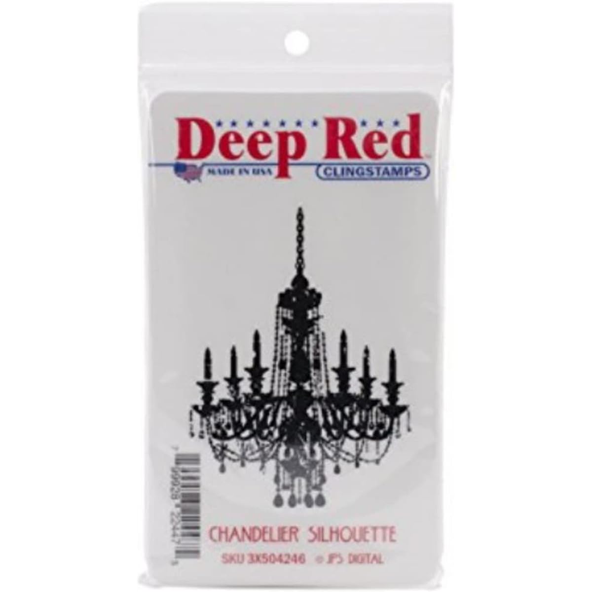 Deep red cling stamp chandelier share