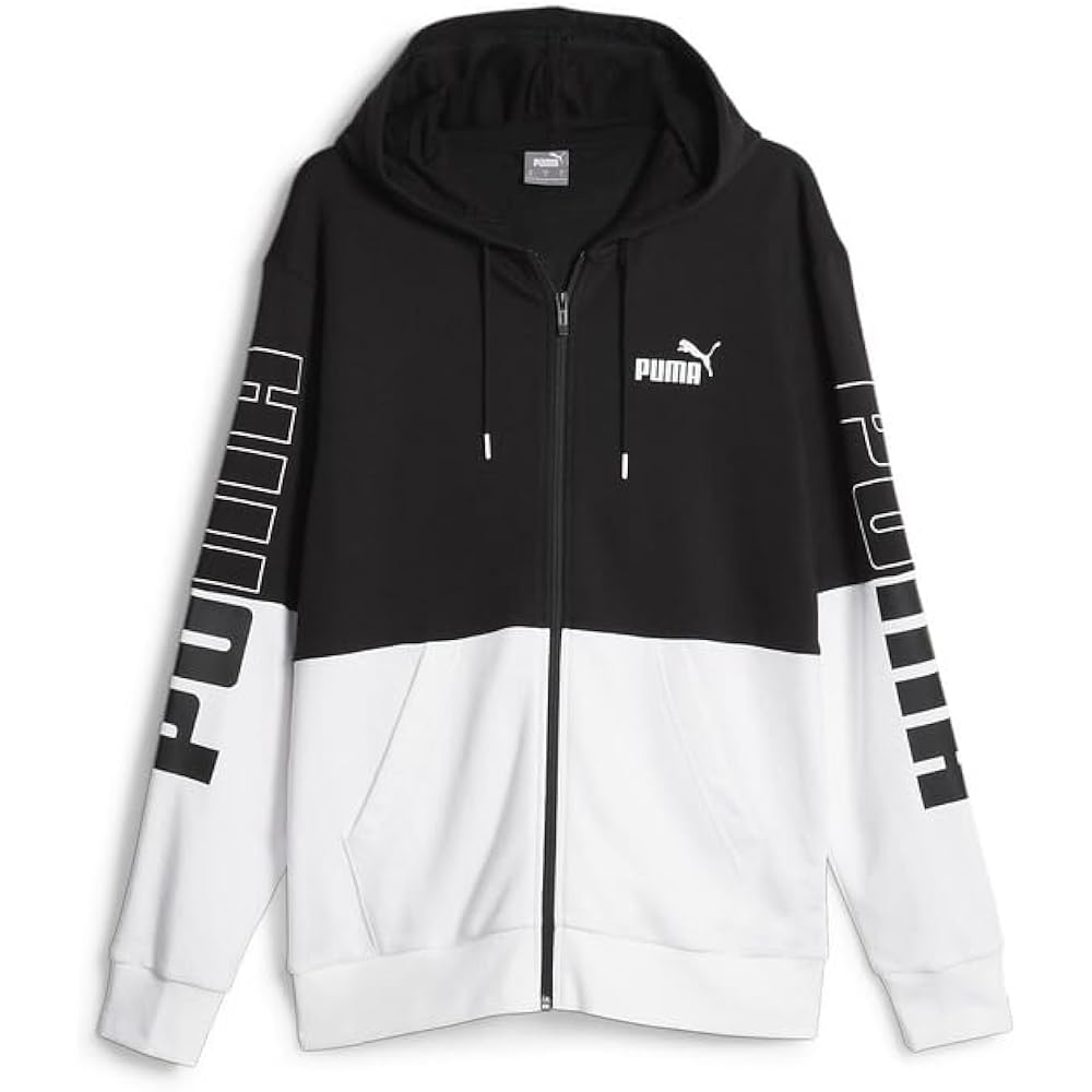 [PUMA] Fleece Sweatshirt Parka POWER Color Block Hooded Jacket TR 678487 Men's