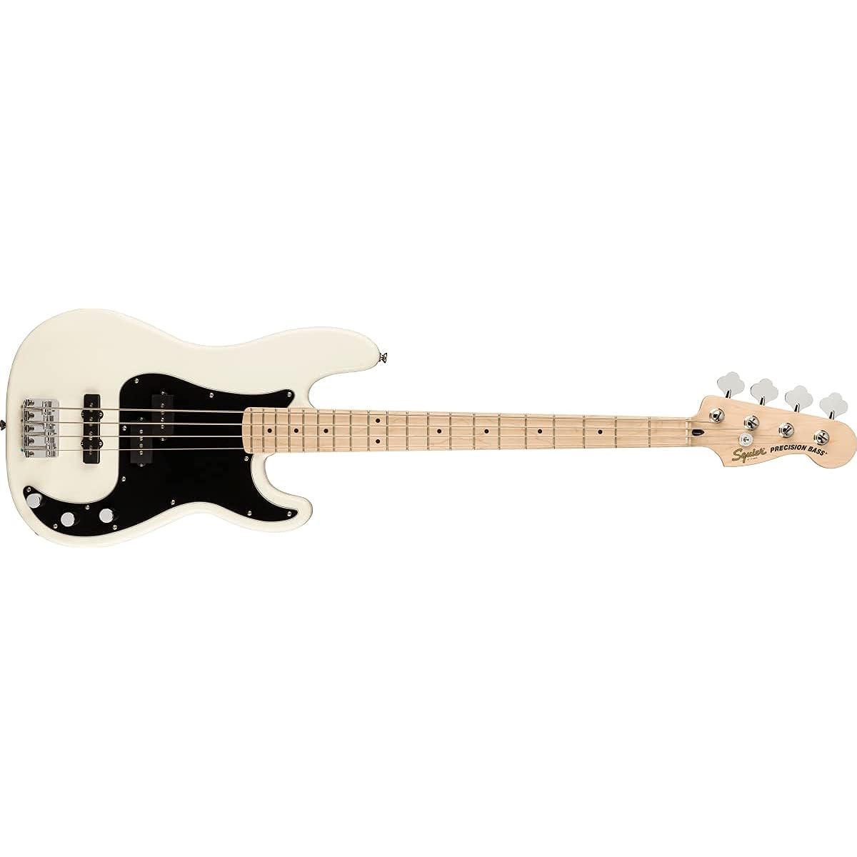 Squier by Fender Electric Bass Affinity Series™ Precision Bass® PJ, Maple Fingerboard, Black Pickguard, Olympic White with Soft Case