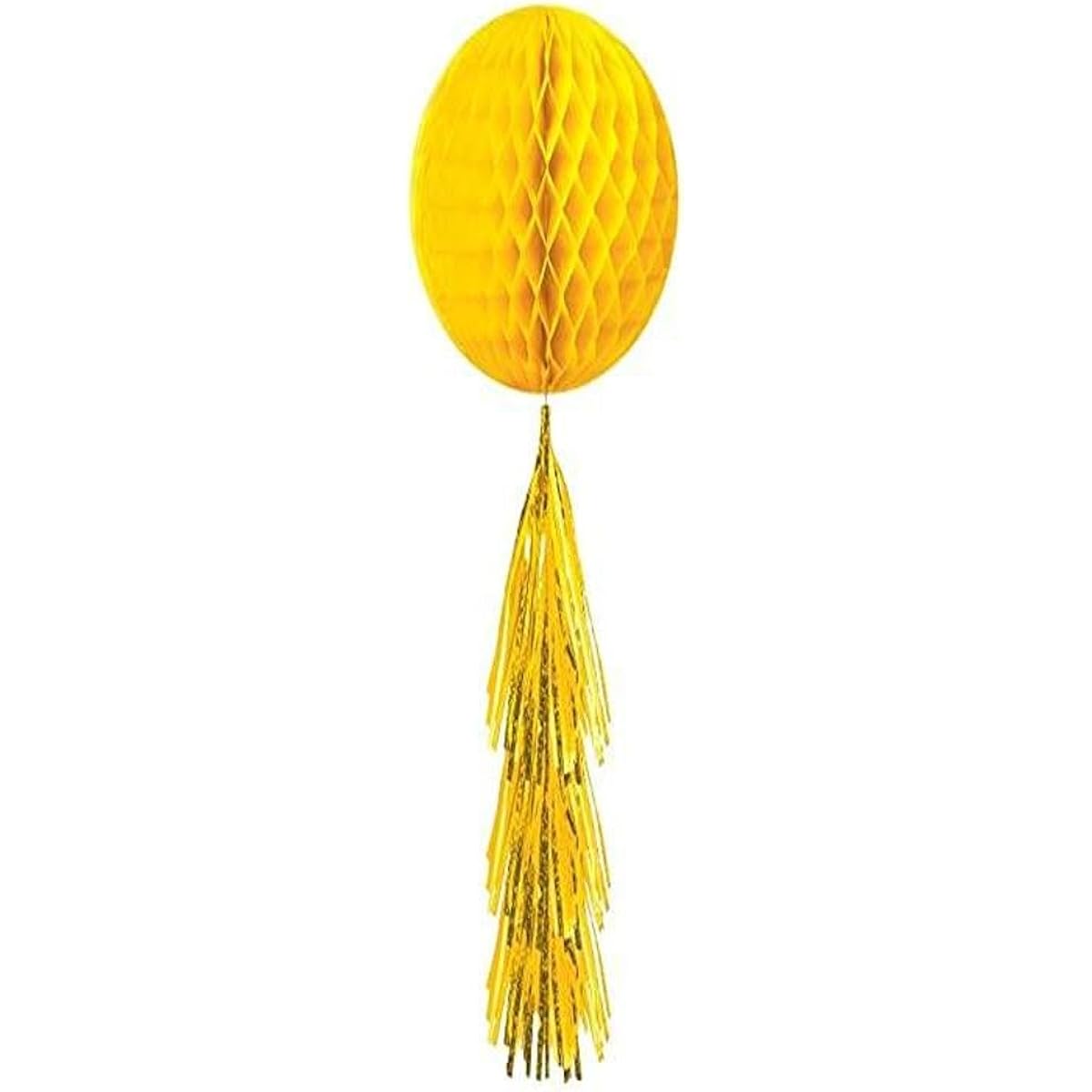 Golden Yellow Honeycomb Ball with Tail