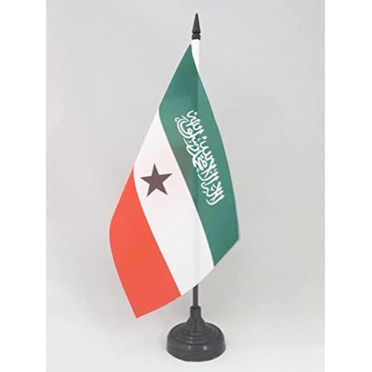 AZ FLAG Somaliland Table Flag 5" x 8" - Somaliland Desk Flag 21 x 14 cm - Black Plastic Stick and Base