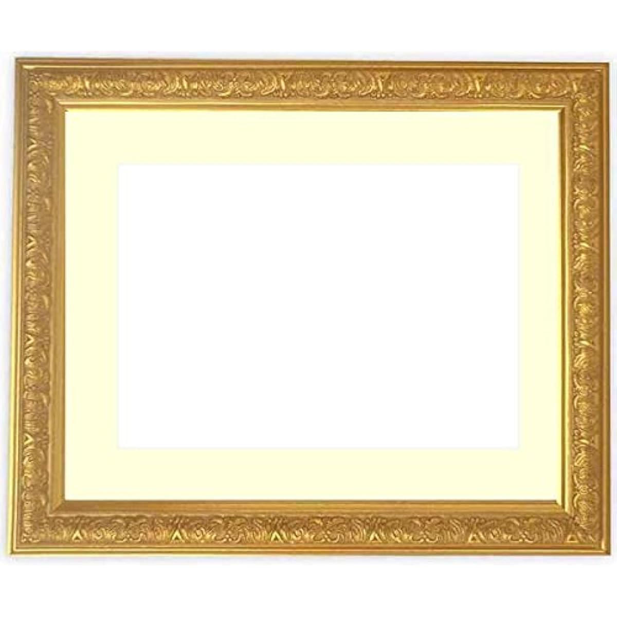 Watercolor frame Shine/Gold For watercolor F10 (530 x 455 mm) UV-cut acrylic with mat Mat color: White