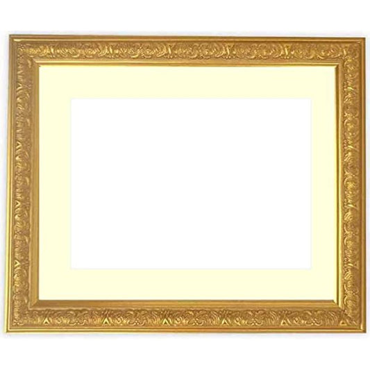 Watercolor frame Shine/Gold For watercolor F10 (530 x 455 mm) UV-cut acrylic with mat Mat color: White