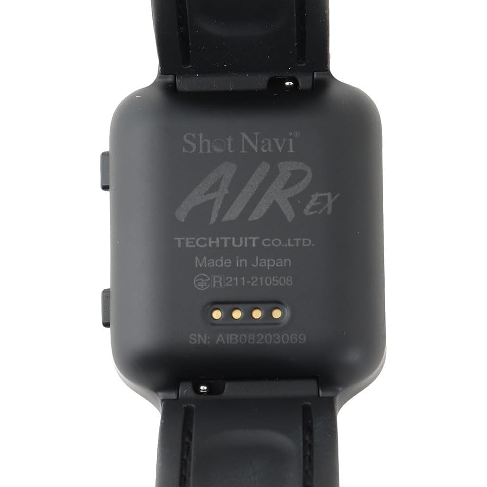 Shot Navi AIR EX [Black] Ultra-lightweight 20g Touch panel Equipped with the latest GPS chip "M10" Made in Japan (Produced in a domestic ISO9001 certified factory) GPS golf navigation Golf distance meter GPS navigation Golf watch Competitive use OK