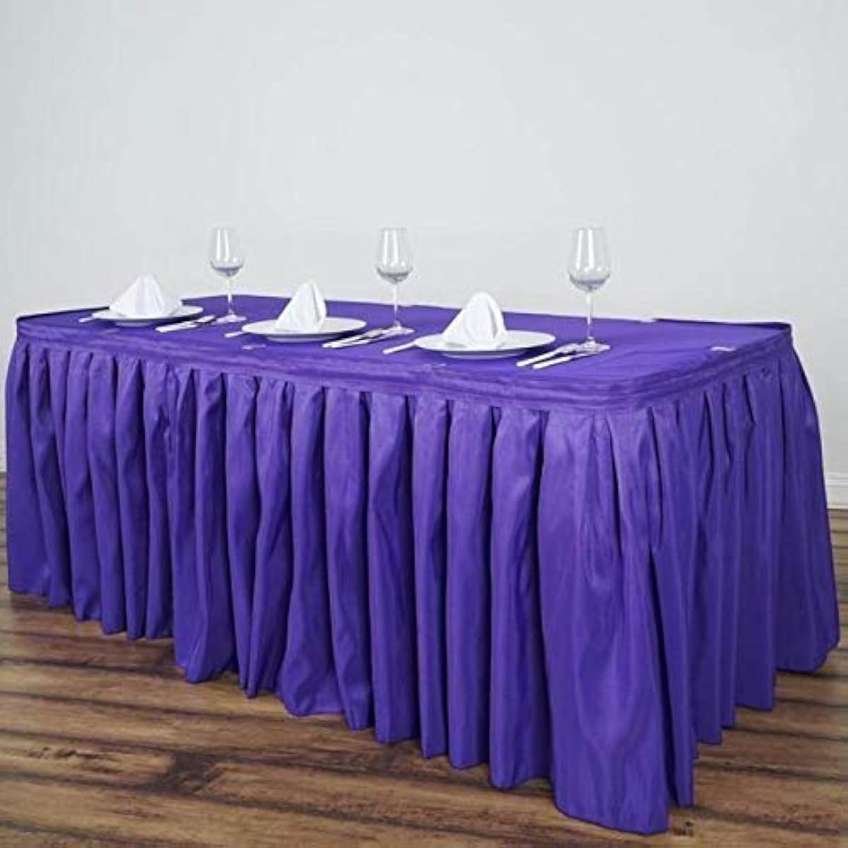 BalsaCircle 14 feet x 29 Polyester Banquet Table Skirt - Purple by BalsaCircle