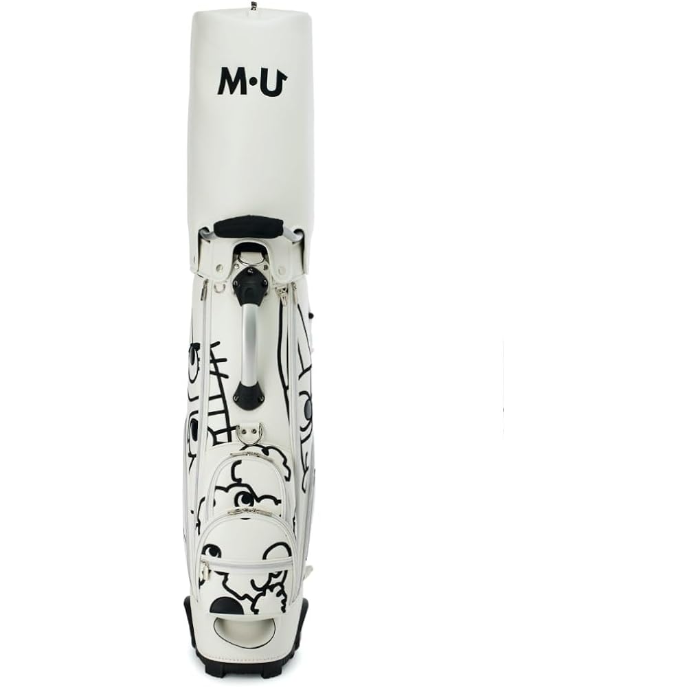 MU SPORTS 2023SS◆Character single color print rolling sole caddy bag◆703J1106/Ivory/FREE