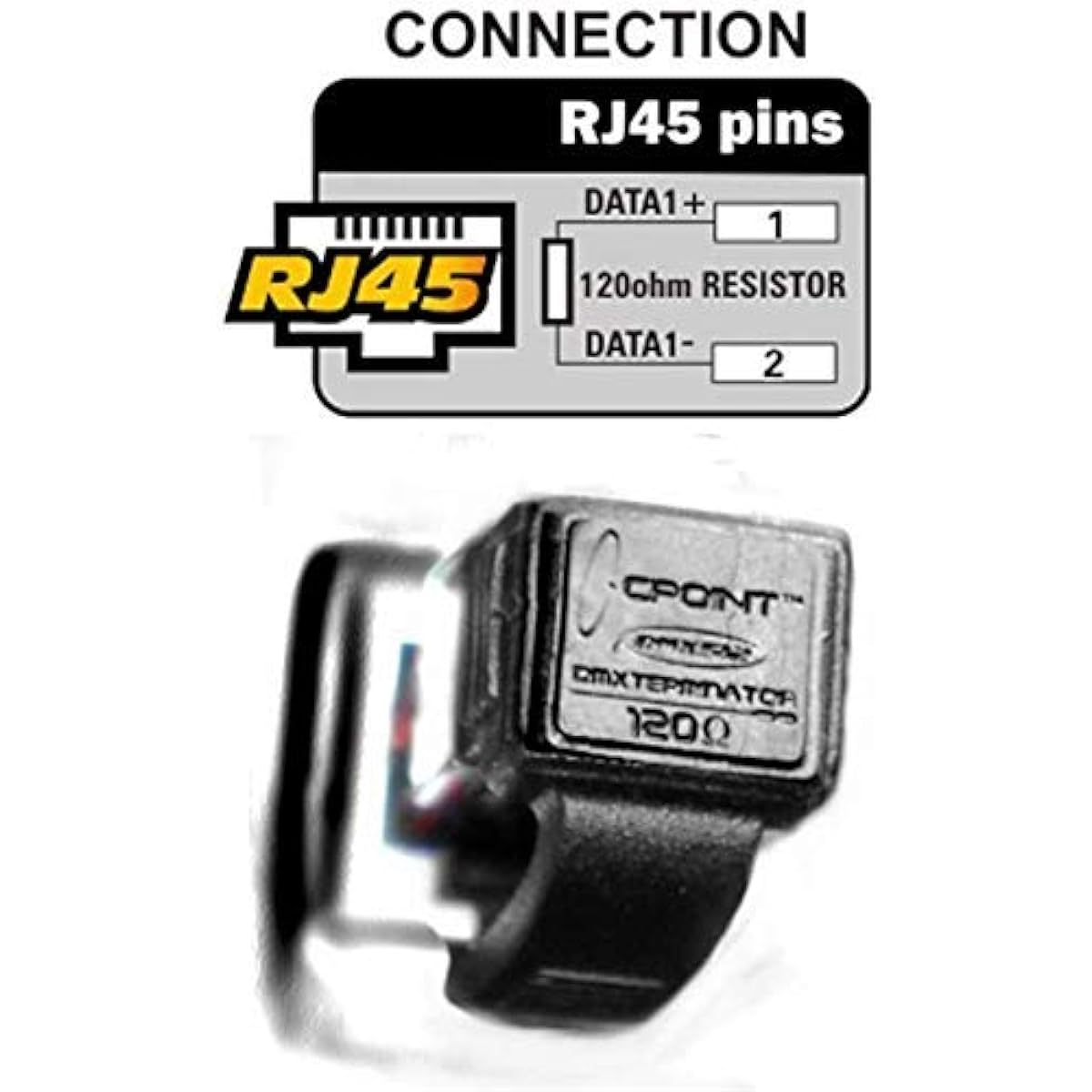 CPoint DMXterminator RJ45 DMX Terminator 120 Ohm 1 Universe RJ45-DMXTERM-120 Pack of 10