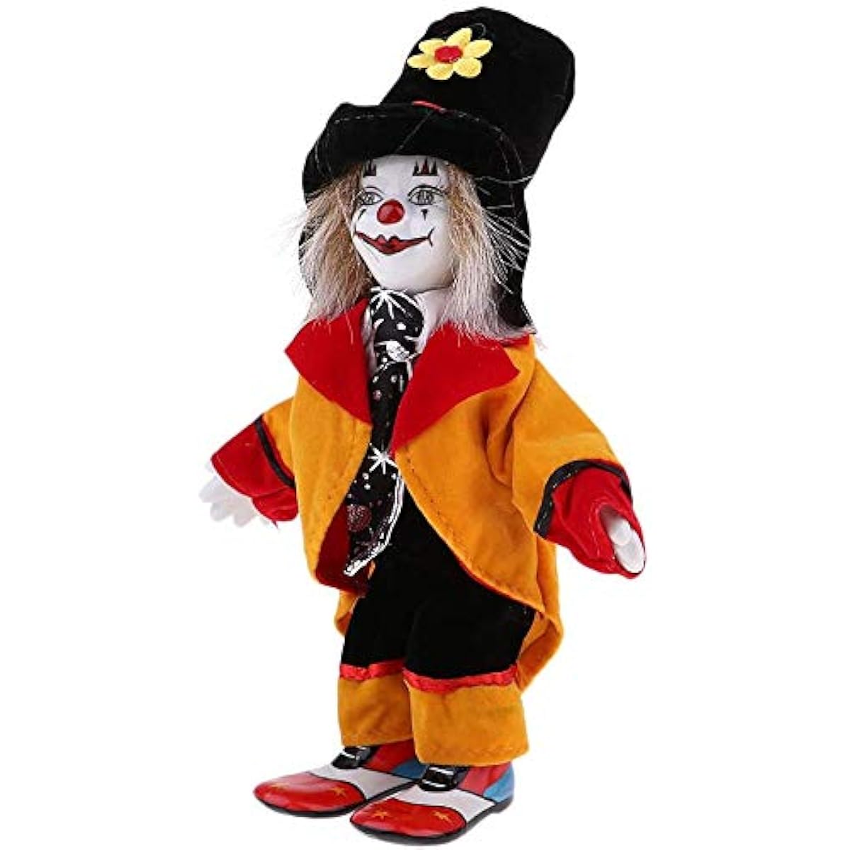 Clown Doll Porcelain Clown Model Porcelain Doll Circus Props Delicate Arts Crafts Home Decoration Desk Ornament 18cm