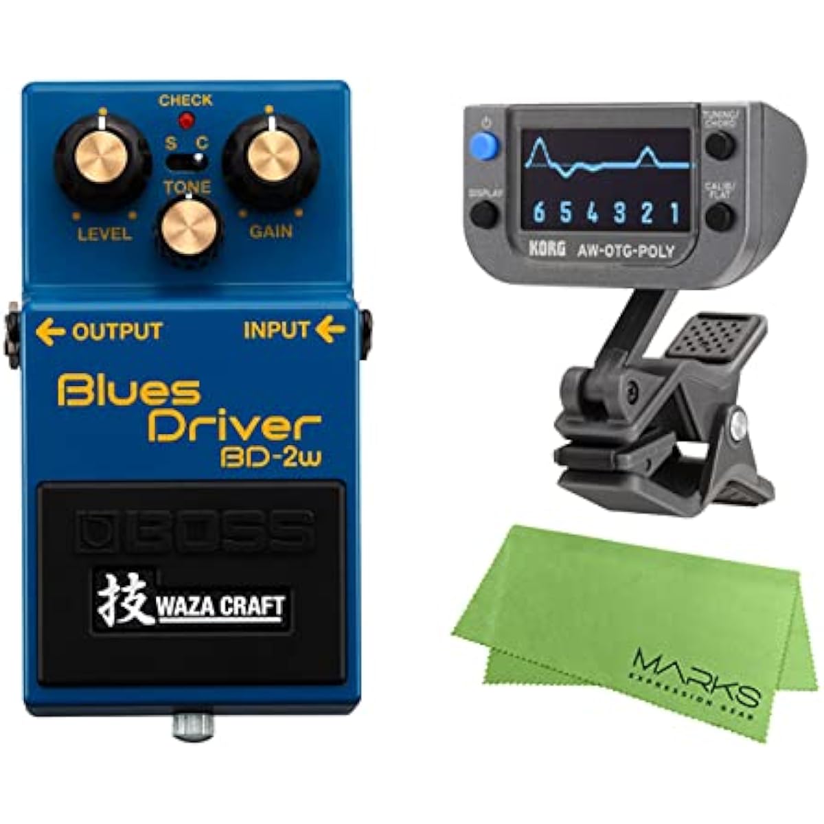 BOSS - Blues Driver BD-2w (J) + KORG AW-OTG-POLY + Marks Original Cloth Set
