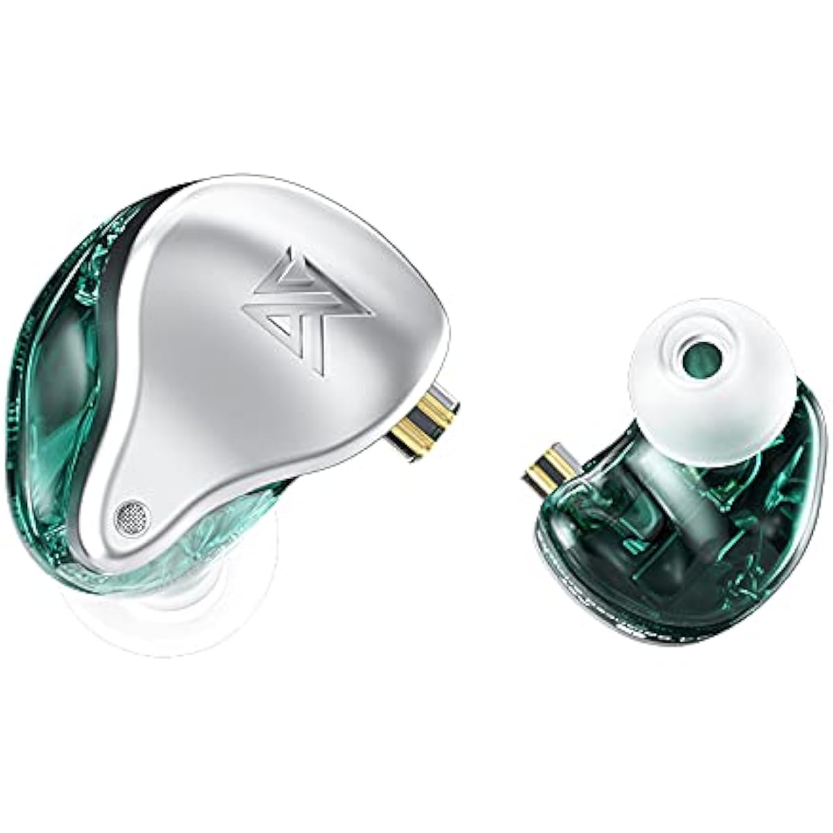 Linsoul KZ AST 24 Unit Balanced Armature Combination In-Ear Earphones IEM with Detachable 2-Pin 0.75 Cable for Musicians, Audiophiles (No Mic) Green