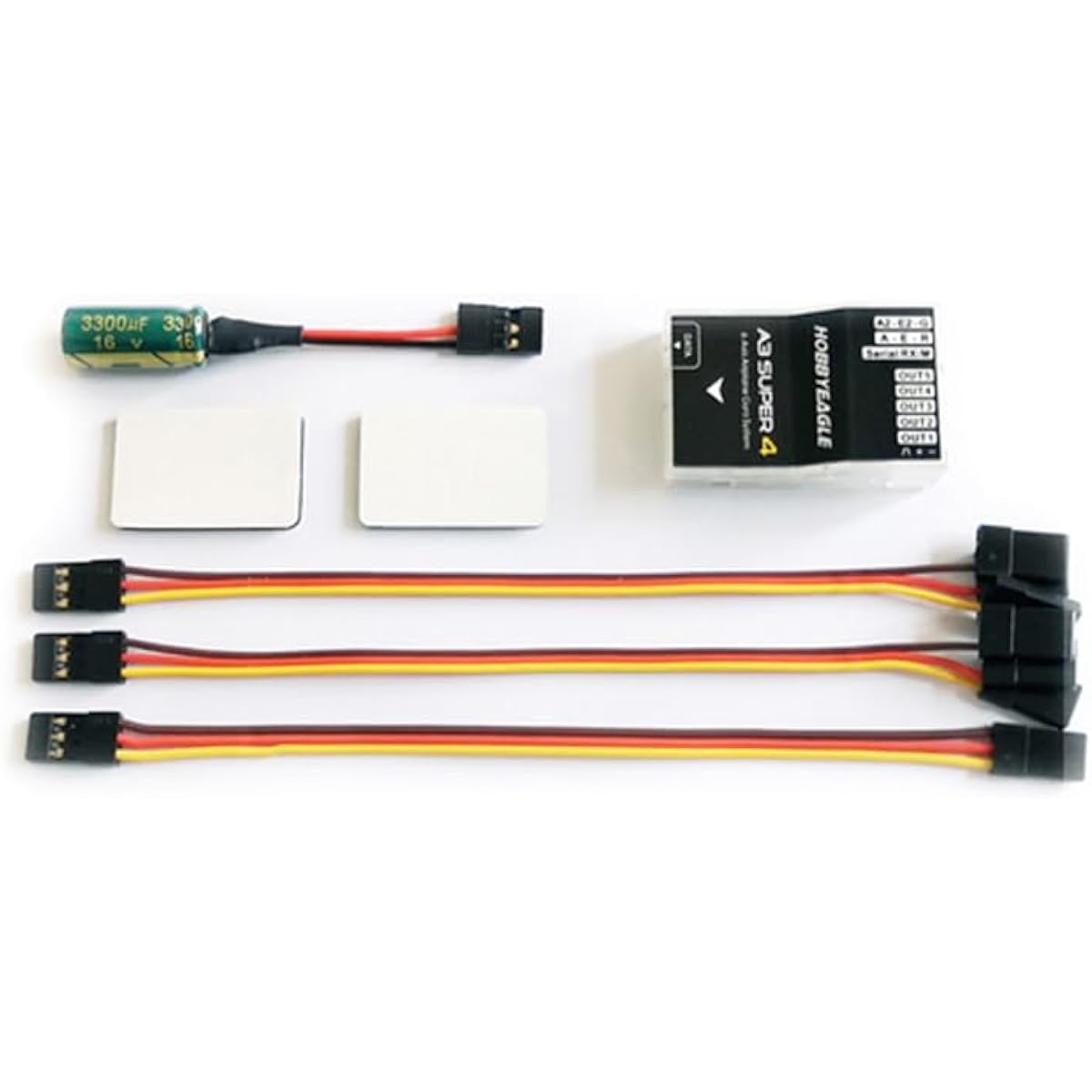 VilogaRC A3 Super4 Hobbyeagle Flight Controller 6-Axis Gyro Stabilizer Full Set with Program Card for Fixed Wing RC Airplane FPV Aircraft Models (A3 Super4 Basic Set)