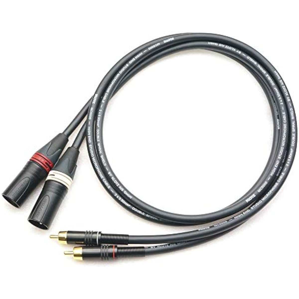 Professional cable! Made in Germany KLOTZ MC5000 XLR male to RCA 2 pair conversion cable (3m)
