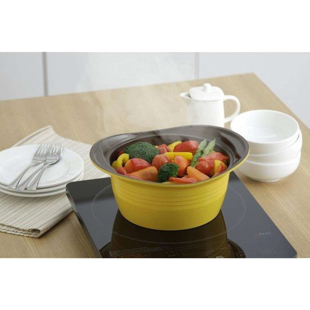 Iris Ohyama Two-handed pot, water-free pot, 20cm, deep, yellow MKS-P20