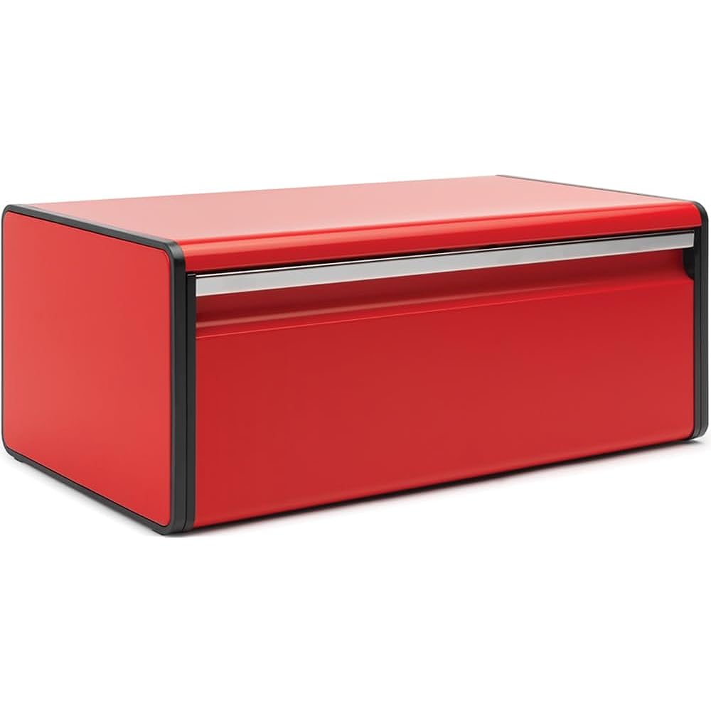 Brabantia Bread Bin Passion Red Fall Front Bread, Seasoning, Snack Storage 484025