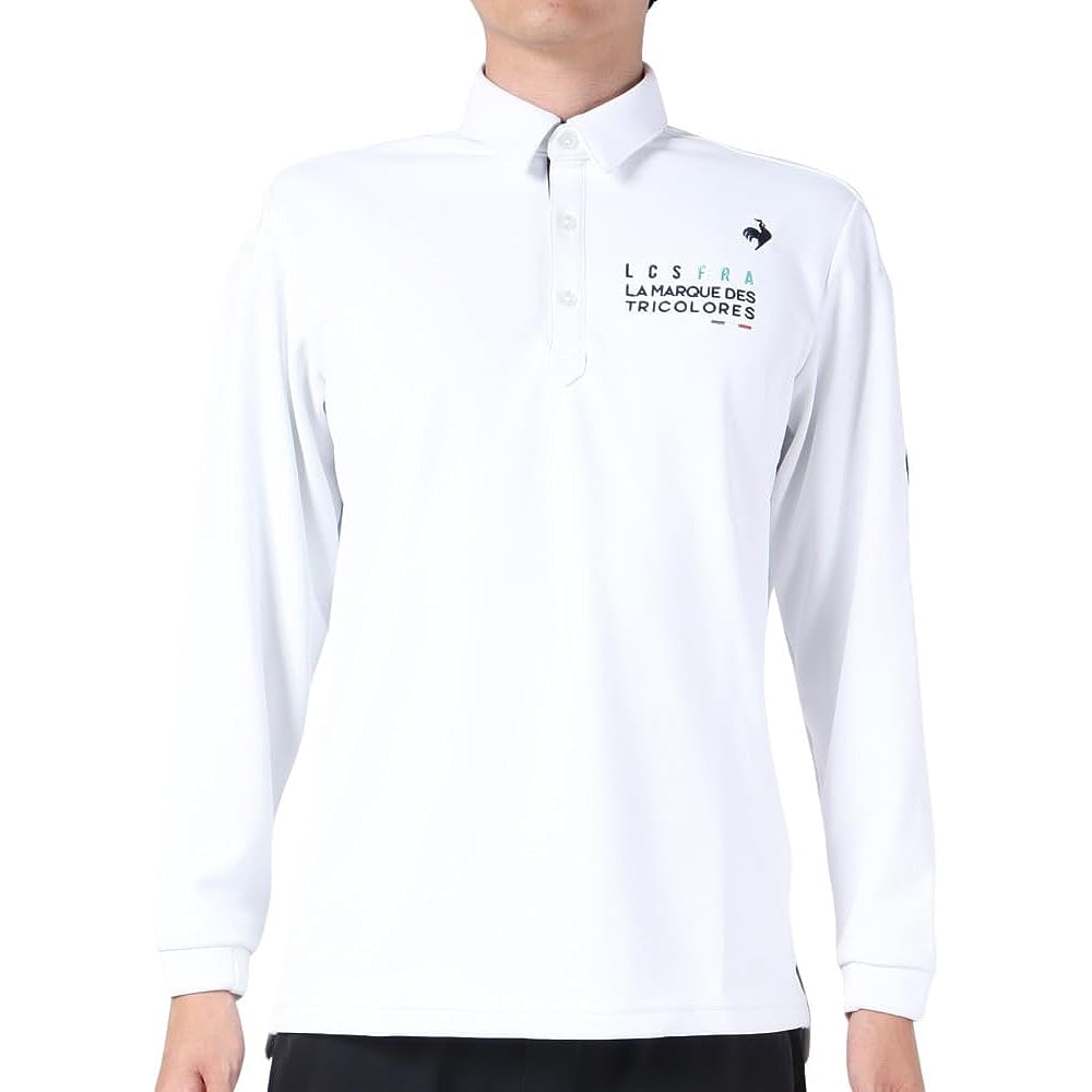 [Le Coq Sportif] Long Sleeve Shirt [Stretch Forcer] Standard One Point Fleece Lining Heat Navi Golf QGMWJB13 Men's