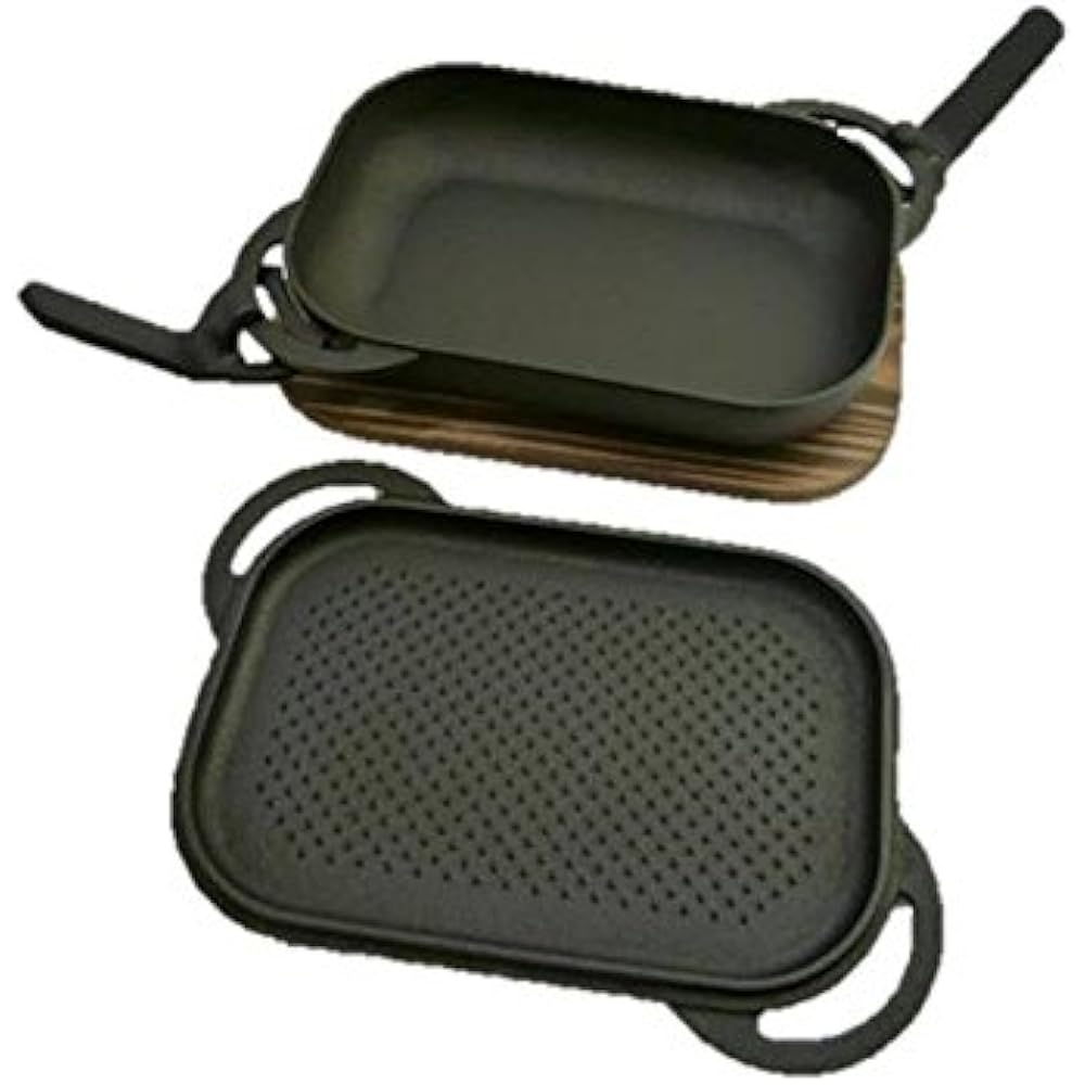 Nambu Tekki Bake Pan (with wooden stand and 2 handles)