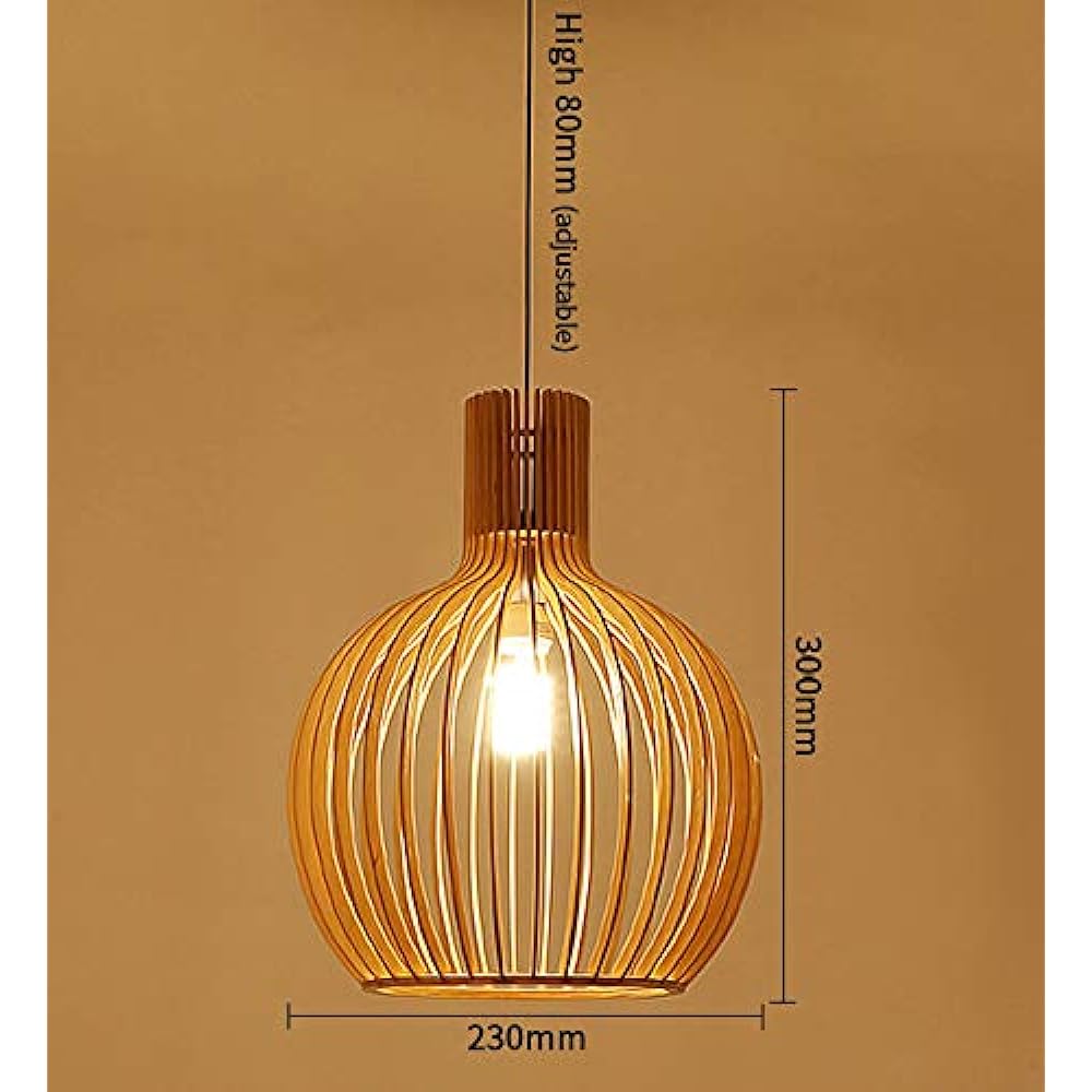 KY LEE Japanese Style Pendant Light Compatible with LED Bulbs Wooden Ceiling Light Kumiki Modern Stylish Lighting Fixture Scandinavian Style Design Lighting Pendant Lighting [For 4 Tatami to 6 Tatami] Electric Lighting (Changing Ceiling Type)