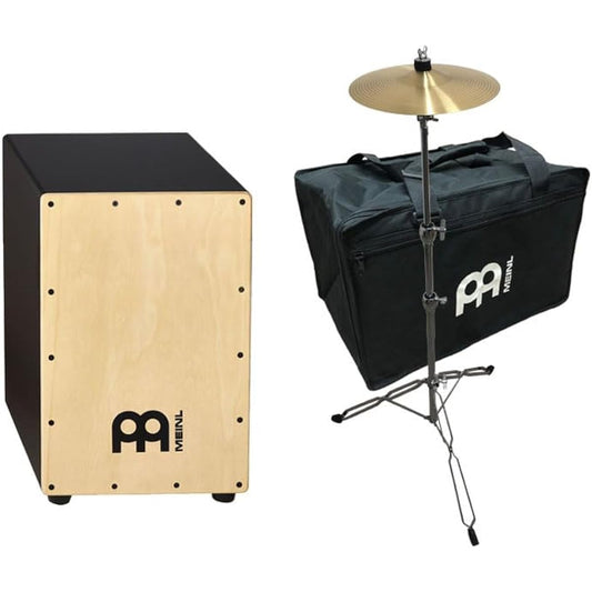 MEINL Cajon Percussion (MCAJ100BK-MA-SPL) (For beginners to percussion instruments, case and splash cymbal included)
