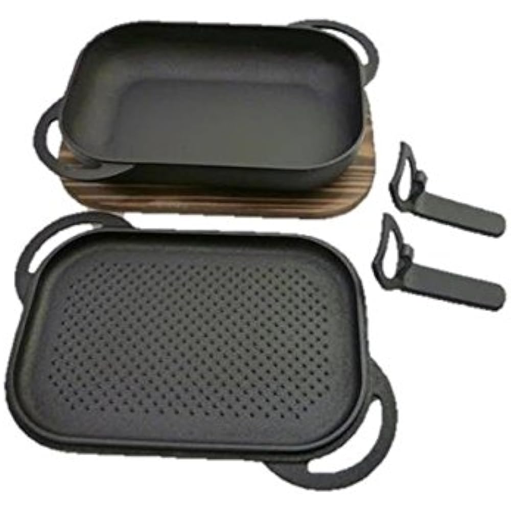 Nambu Tekki Bake Pan (with wooden stand and 2 handles)