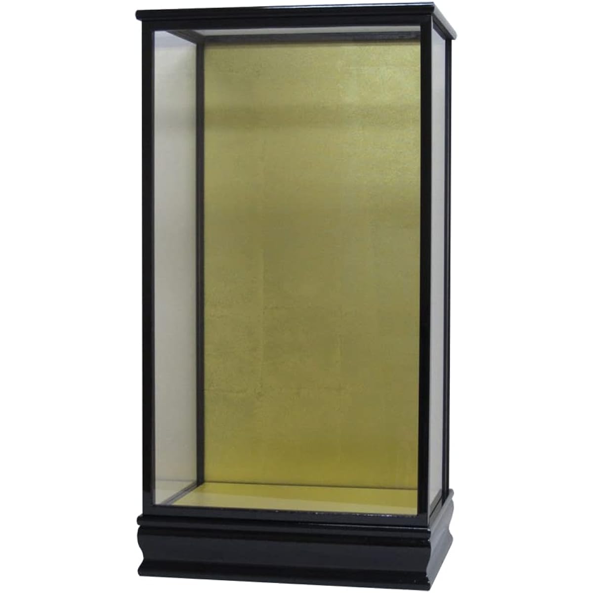 Kyoto Doll Case Width 36 x Depth 27 x Height 70cm (Inner Dimensions) Glass Case Wooden Door Type Black Mulberry Paint Yuino Hagoita Japanese Doll