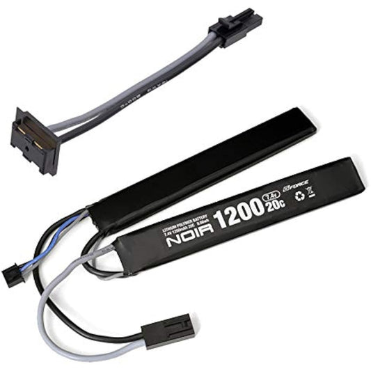 G FORCE Noir LiPo 7.4V 1200mAh electric gun SOPMOD LiPo battery connector set