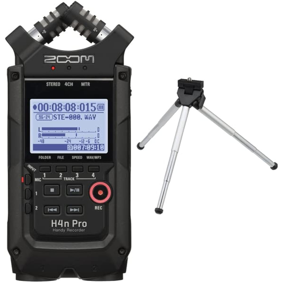 [Mini Tripod Set] ZOOM - Handy Recorder H4n Pro BLK - All Black Edition -