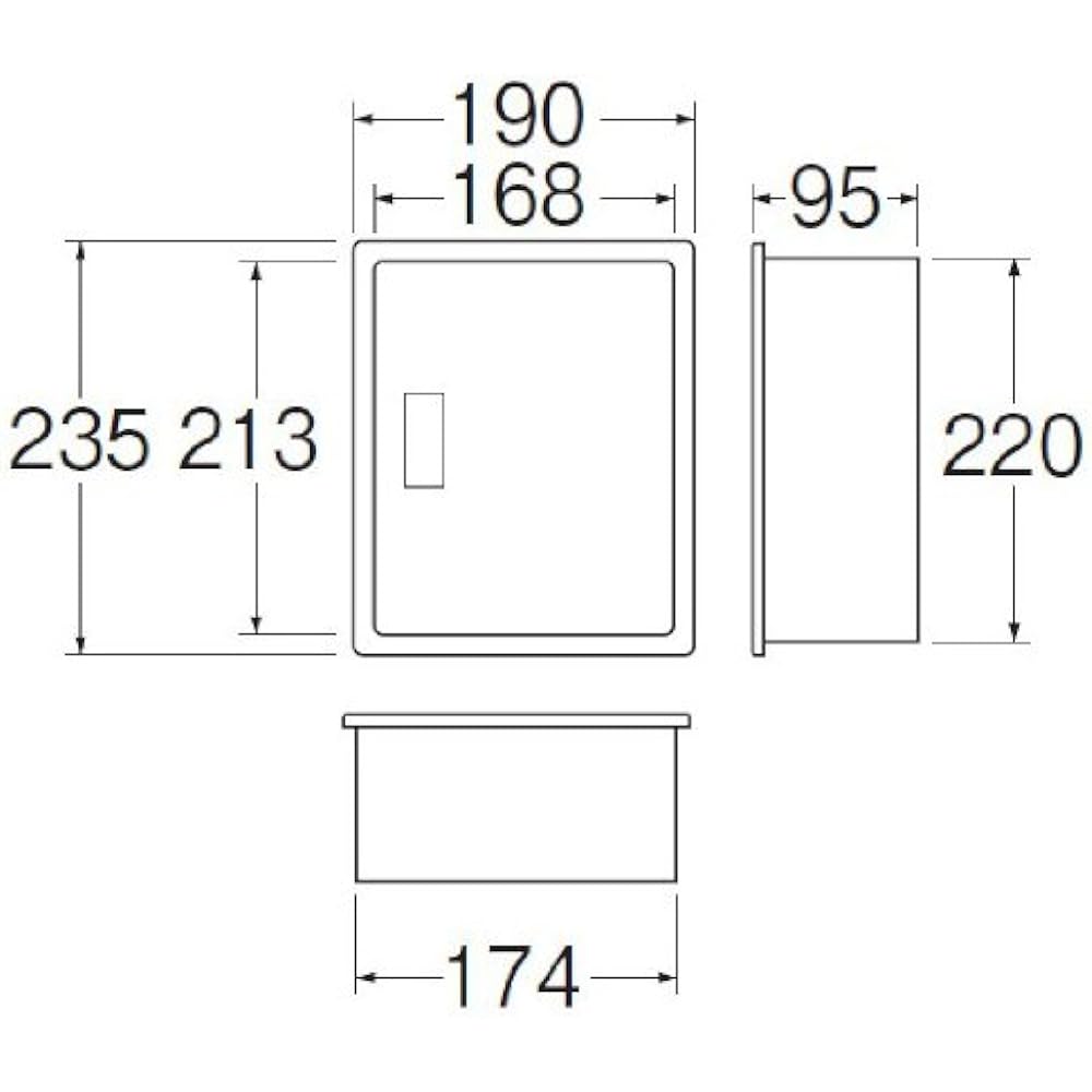 SANEI [Water faucet box] For walls, hairline finish R81-1-235X190