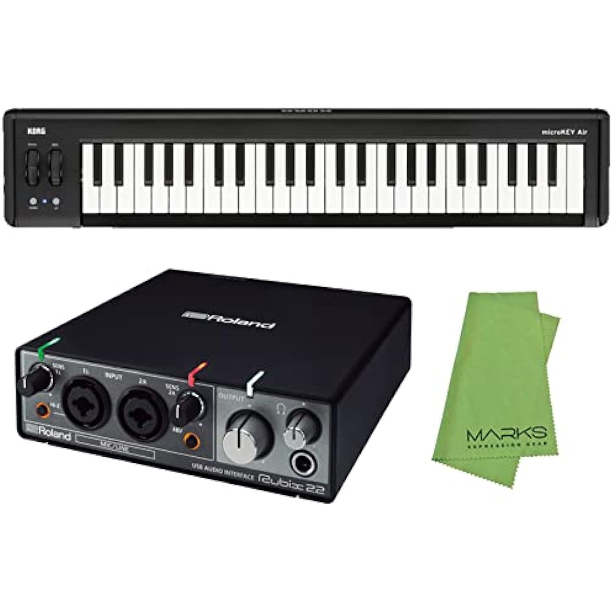 Roland Audio Interface Rubix22 + KORG Wireless USB/MIDI Keyboard microKEY2-49AIR Set