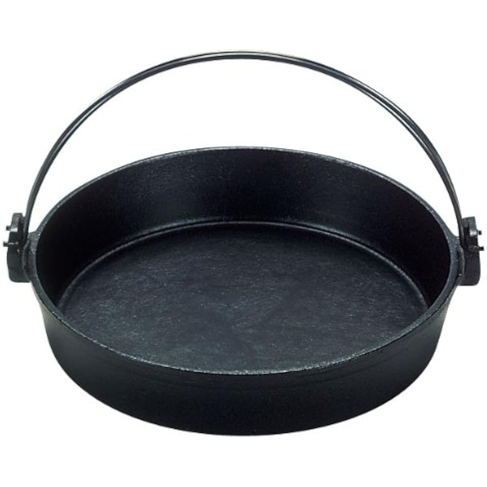 Sanwa Seiki Seisakusho Sukiyaki pot with vine (black paint) 30cm iron casting QSK50030
