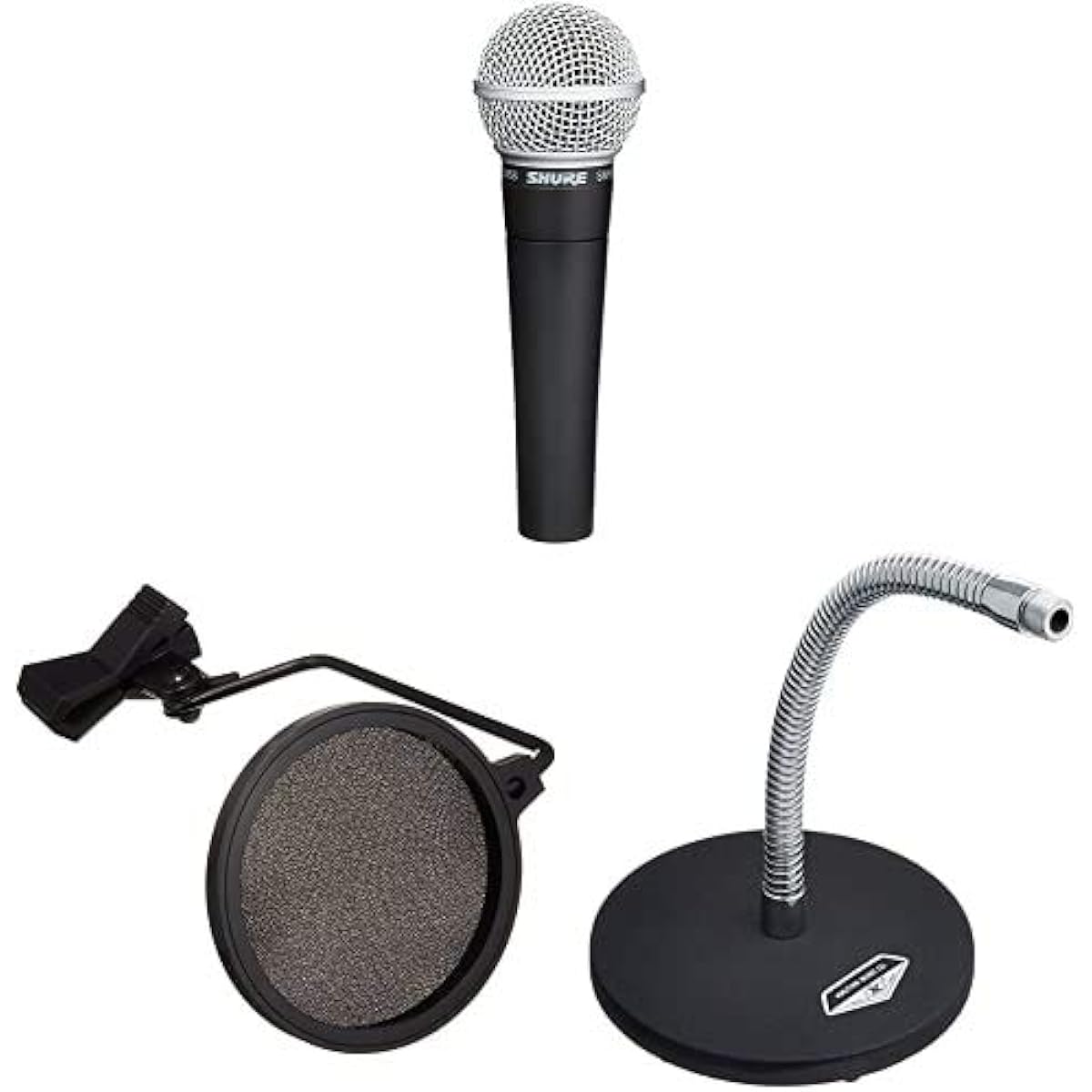 [Set purchase] SHURE Dynamic Microphone SM58-LCE + Kikutani Pop Blocker PO-5S Set