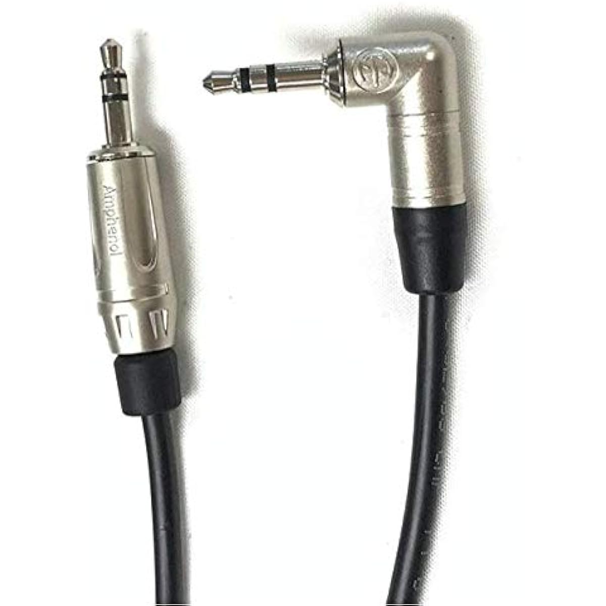 3.5MM Right Angle to 3.5MM Straight Stereo Audio Plenum CL3P Cable Male to Male FT6 Rated by Custom Cable Connection 40 Foot Black 47368-40P
