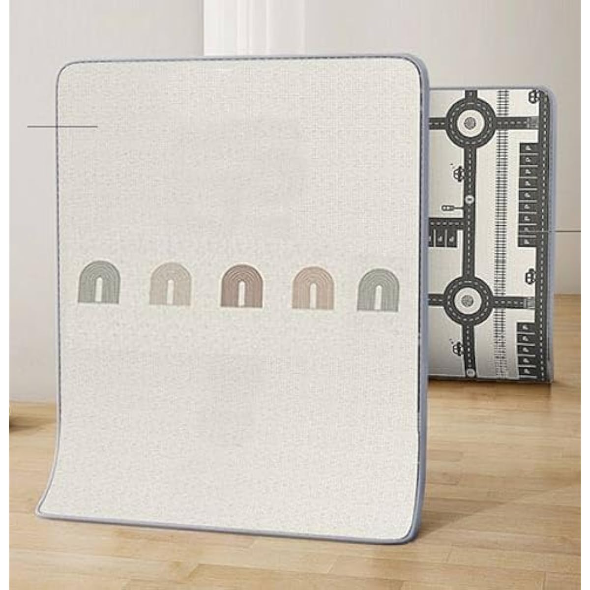 Play mat 180 x 150 cm, nap mat for babies, waterproof, thick, baby mat, road, large, large, children, soundproof, noise absorbing mat, newborn, birth gift, simple (moon star & path, 180 x 150 x thickness 1 cm)