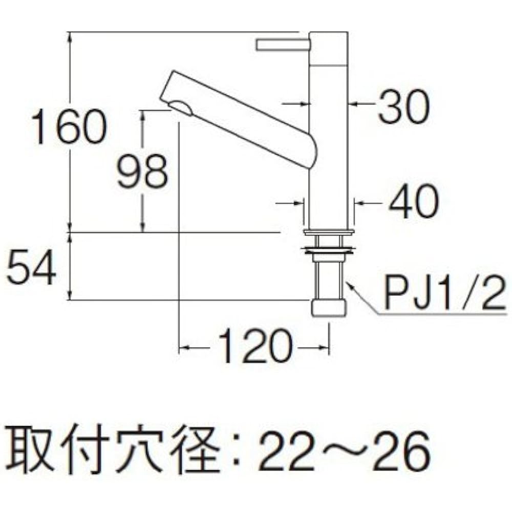 Sanei faucet fittings [Y5075H-13] Standing faucet