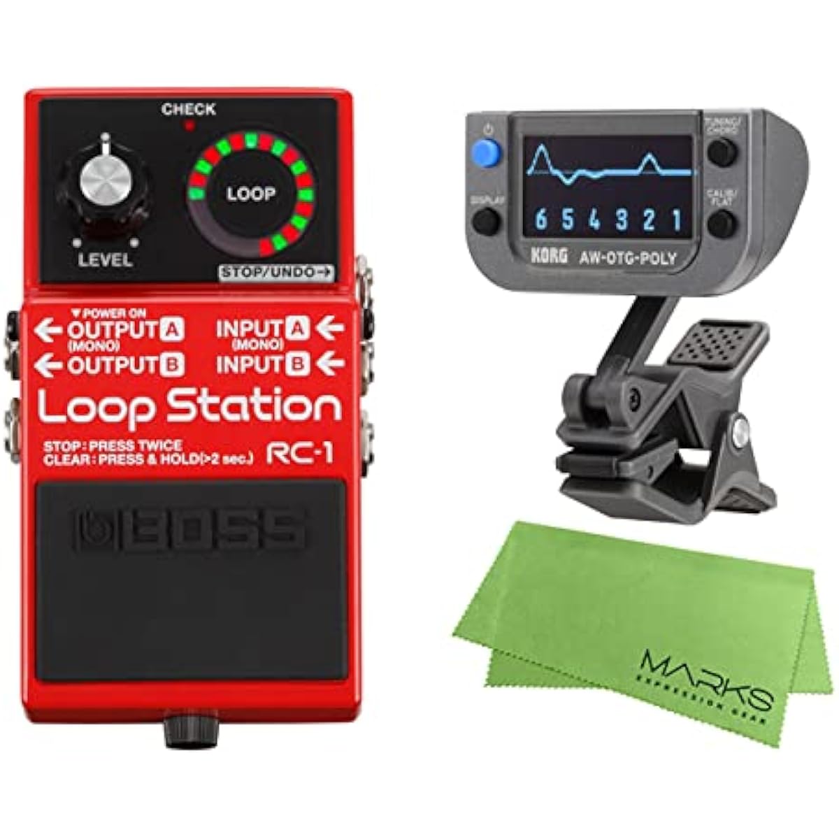 BOSS - Loop Station RC-1 + KORG AW-OTG-POLY + Marks Original Cloth Set