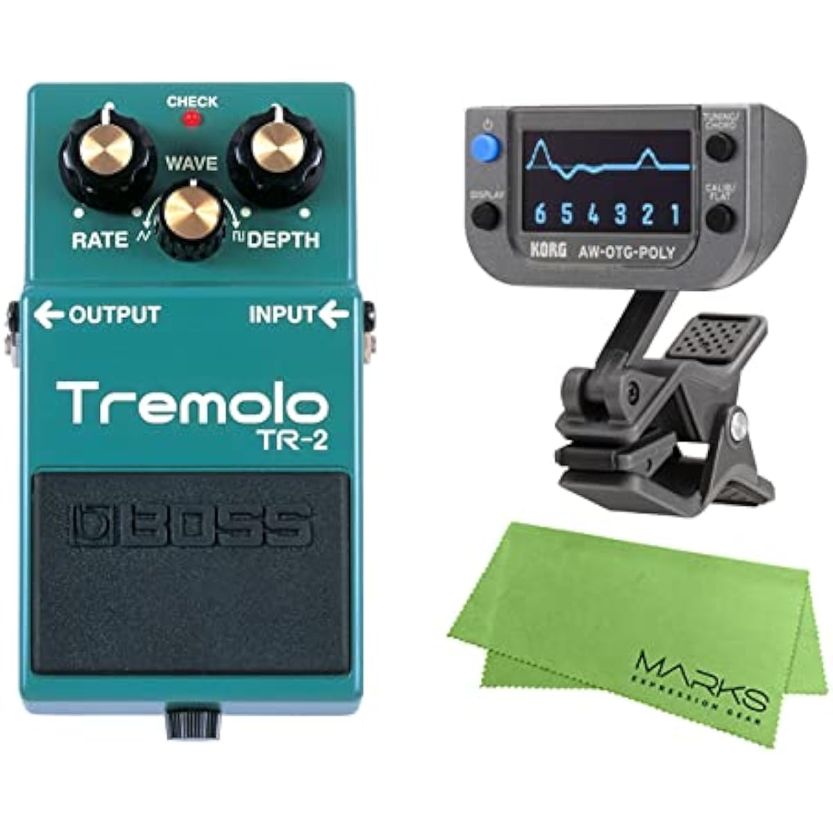 BOSS - Tremolo TR-2 + KORG AW-OTG-POLY + Marks Original Cloth Set