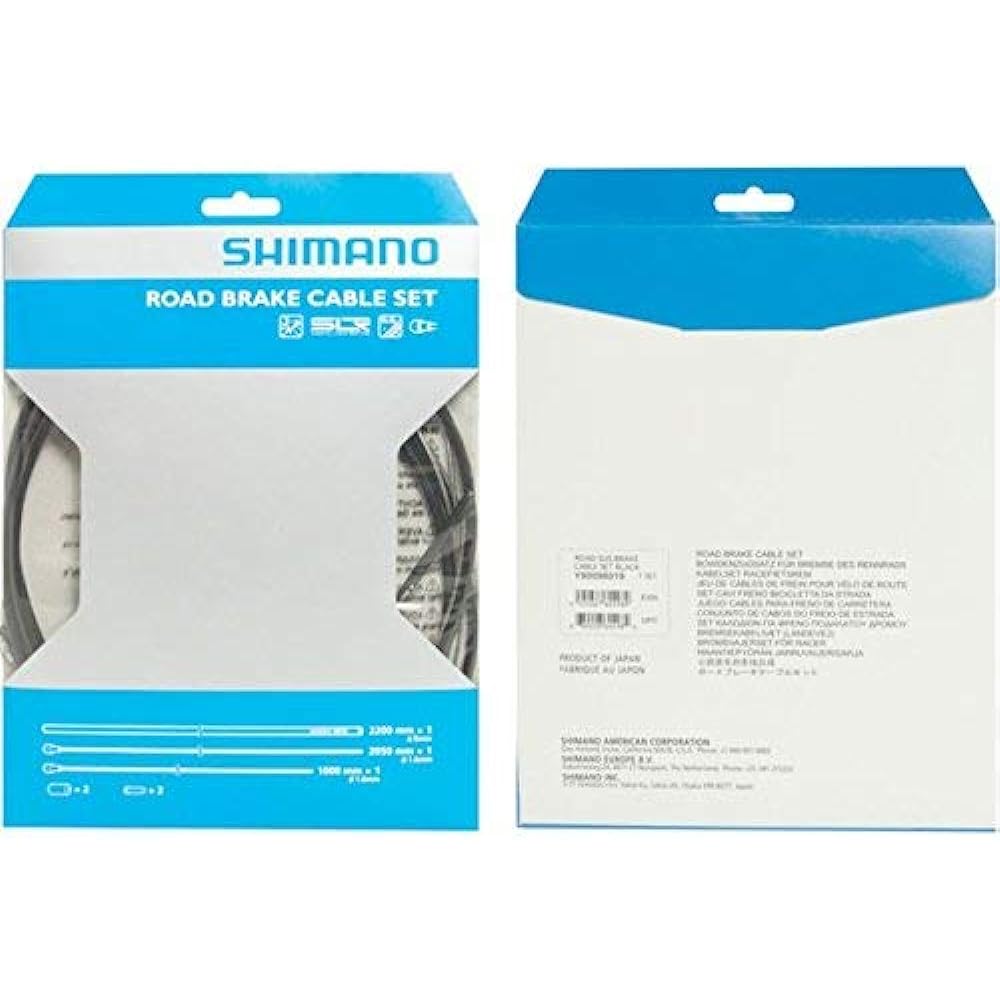 SHIMANO Road SUS Brake Cable Set Black Y80098019 & Shift Cable Set Road Steel [Y60098501] OT-SP40 Black [Set Purchase]