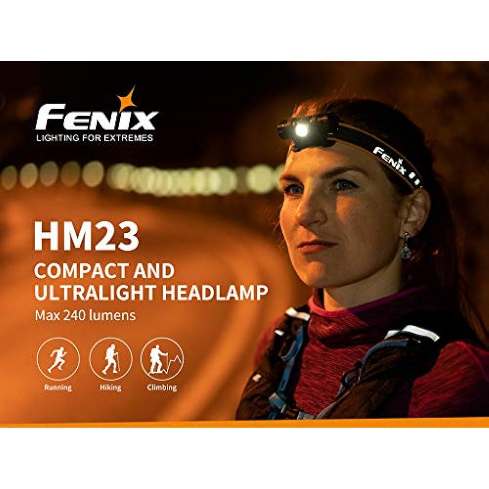 FENIX Light Black 7cm Headlamp Neutral White LED Brightness Maximum 240 Lumens HM23