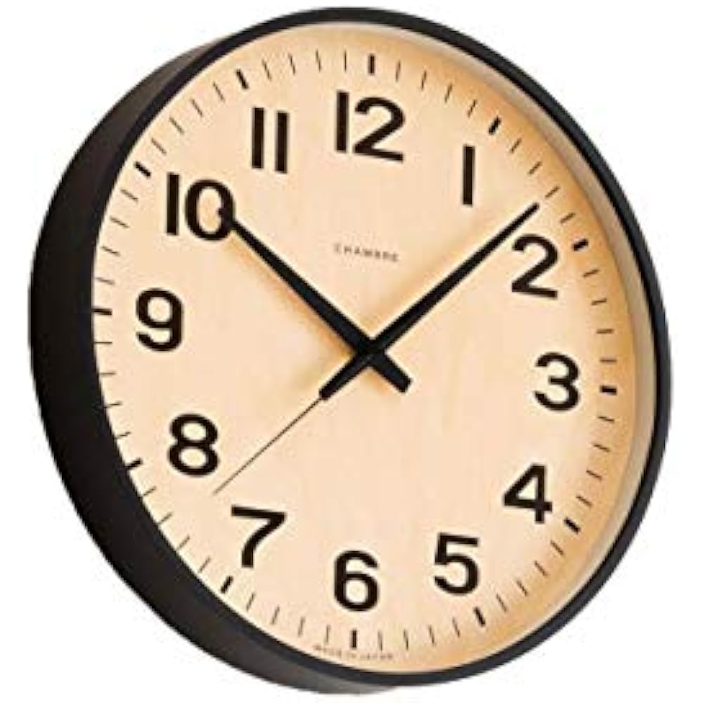 Interzero CHAMBRE PLYWOOD BLACK radio clock BLACK CH-038BK φ304×d50mm