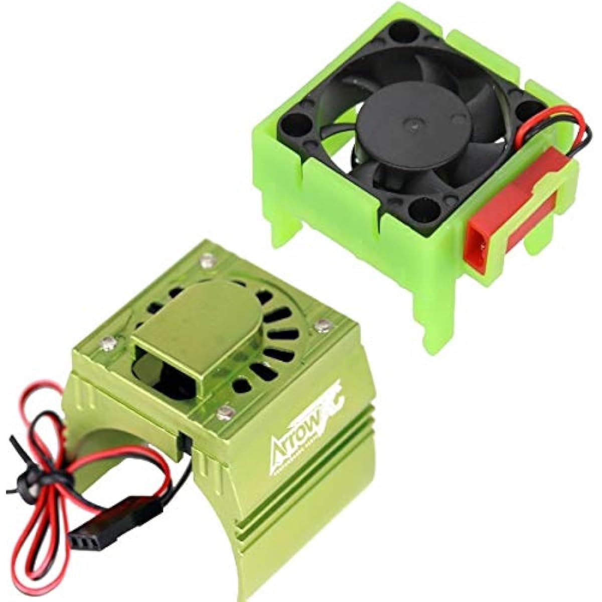 Powerhobby Cooling Fan for Traxxas Velineon VXl-3 ESC + 540/550 Heatsink Motor Fan Combo Green FITS : Traxxas Slash/Stampede 2WD / RUSTLER/Bandit / Rally VXL