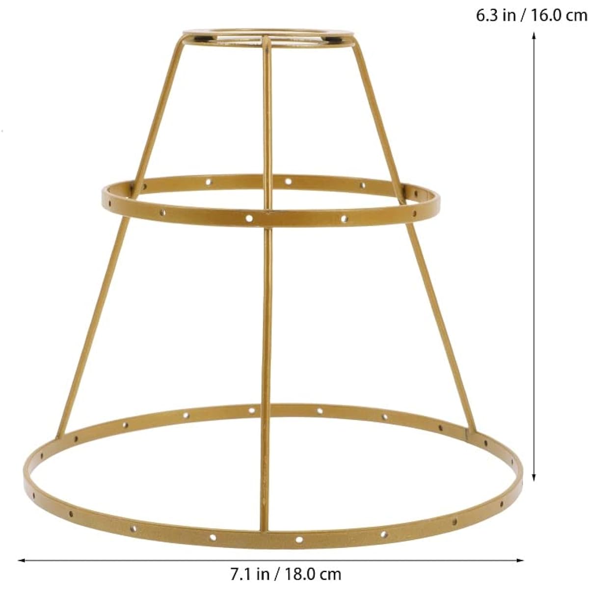 N/A Lampshade Ring Wire Lamp Cover Two-layer Lampshade Ring Fitter Lighting Supply (Color : Gold, Size : 18*16*16cm)