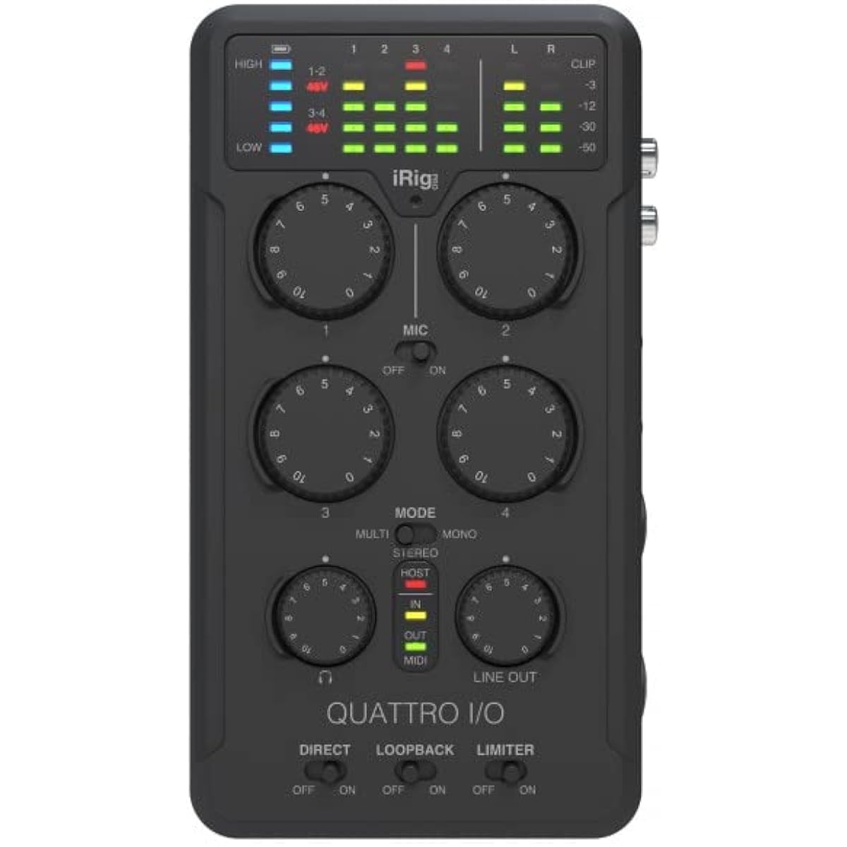 IK Multimedia iRig Pro Quattro I/O Portable Audio MIDI Interface 4 IN / 2 OUT [Domestic regular product]