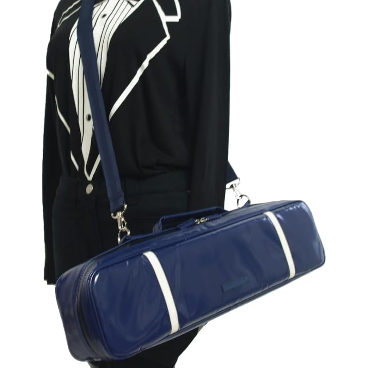 NAHOK Whistle Pocket Separate Shinobue Case 60 "Krysar 60/wf" Deep Blue/Ivory [German Waterproof Fabric x Special Temperature Adjustment Function & Shock Absorbing Material + Waterproof Zipper] Fabric from Germany, Made in Japan.