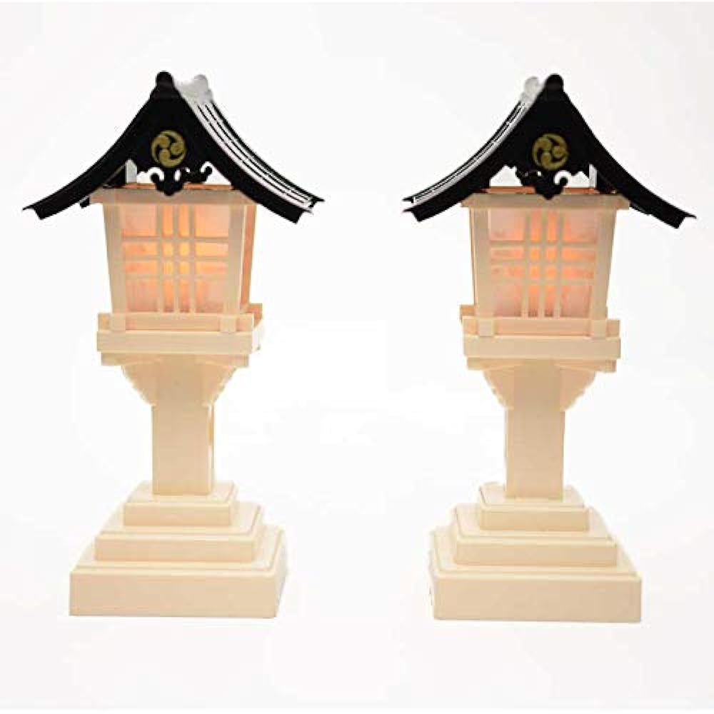 [Hiruta Butsu Shop] Sacred Tools Tomoe Crest Kasuga Lantern Plastic Black 1 Pair