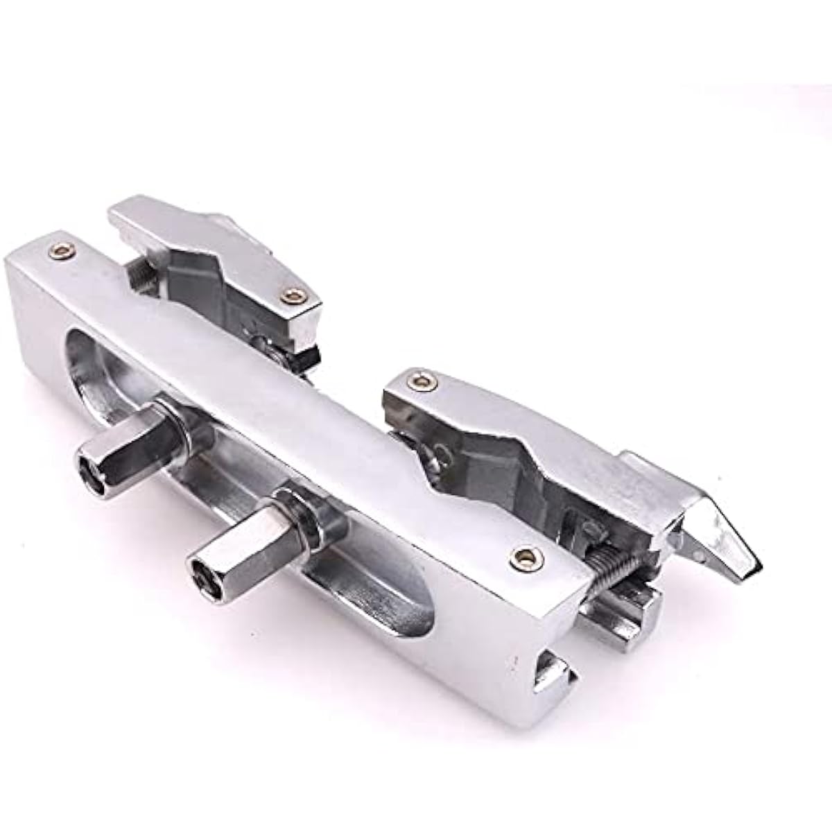 Drum Clamp 2 Holes Silver Durable Multi Lamp Cymbal Stand Mount Holder Drum Cymbal Musical Parts